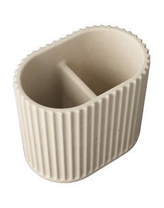 Стакан для ванной комнаты Chloe Duo для зубных щеток, бетон, кремовый матовый Musko