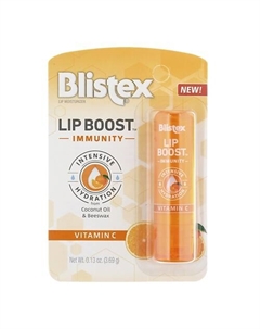 Интенсивно увлажняющий бальзам для губ с витамином С Lip Boost Immunity Blistex