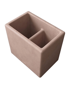 Стакан для ванной комнаты Emily Duo для зубных щеток, бетон, розовый матовый Musko