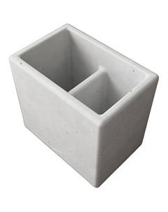 Стакан для ванной комнаты Emily Duo для зубных щеток, бетон, белый матовый Musko