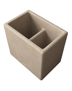 Стакан для ванной комнаты Emily Duo для зубных щеток, бетон, кремовый матовый Musko