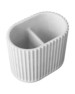 Стакан для ванной комнаты Chloe Duo для зубных щеток, бетон, белый матовый Musko