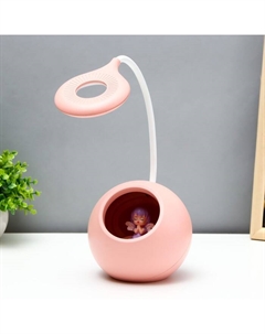 Настольная лампа с ночником «Принцесса» LED 3000К-6000К 5 Вт USB АКБ розовый 14×14×44 см 9413 Risalux