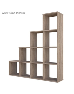 Стеллаж каскадный Home Smart, 10 секций, цвет дуб Polini