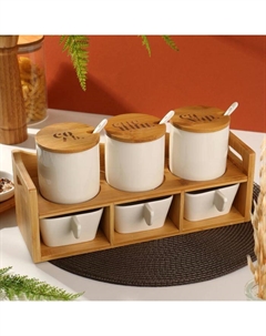 Банки для хранения на подставке «Соль, сахар, специи», 250 мл и 200 мл Дорого внимание