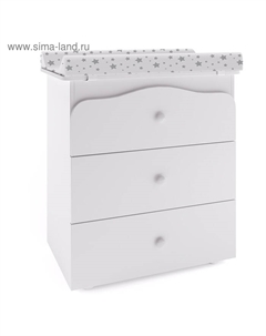 Комод с ванночкой kids Basic 3275, цвет белый-звезды белый Polini