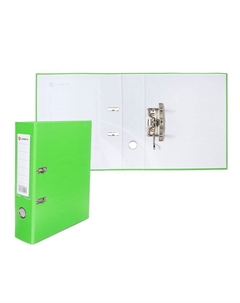 Папка-регистратор А4, 75 мм,, ПВХ, тиснение «лен», металлическая окантовка, карман на корешок, собранная, светло-зеленая, микс Calligrata