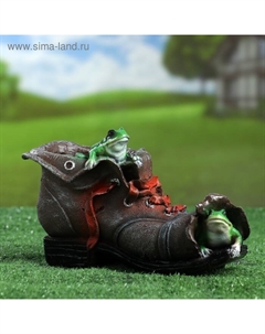 Фигурное кашпо «Ботинок с лягушками», 15×24 см Хорошие сувениры