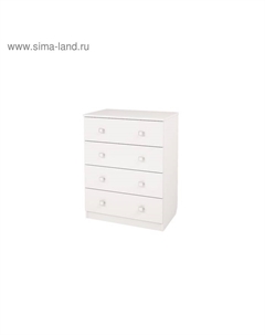Комод kids Simple c 4 ящиками, цвет белый Polini
