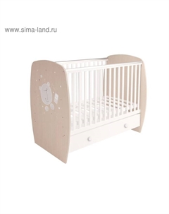 Кровать детская kids French 710, Teddy, с ящиком, белый-дуб пастельный Polini