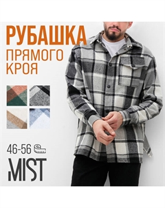 Рубашка мужская в клетку, размер 50, черный/белый Mist