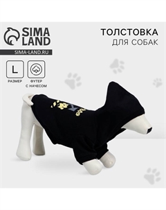 Толстовка Off-Dog для собак (футер с начесом), размер L (ДС 35, ОШ 42-44, ОГ 54-58), чёрная Пушистое счастье