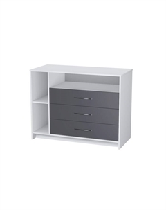 Комод c 4 ящиками kids Simple 2110, 505×1130×865 мм, белый-серый Polini