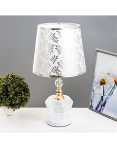 Настольная лампа с подсветкой "Ребекка" Е27 40Вт бело-золотой 25х25х45 см Risalux