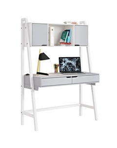 Стол письменный Kids Mirum 1446, с полкой, цвет серый-белый/двери серые Polini