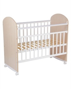 Кроватка детская 701, цвет дуб пастельный-белый Фея