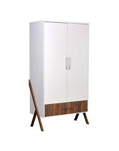 Шкаф двухсекционный kids Porto 3100, с ящиком, 51×103.4×190.4 см, цвет белый-дуб крафт Polini