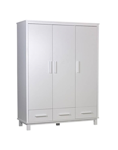 Шкаф трехсекционный kids Simple 3415, с ящиками, белый Polini