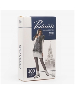 Колготки женские Podium Cotton Plus 300 ден, цвет чёрный (nero), размер 5 Royal podium