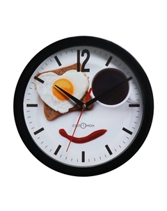 Часы настенные, d-28 см, кухонные, "Веселый завтрак", бесшумные Соломон
