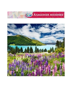 Алмазная мозаика «Пейзаж с озером», 40 × 50 см, без подрамника, частичное заполнение Centrum