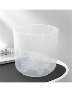 Кашпо для цветов со вставкой «Линель», 4.5 л, d=19 см, h=19 см, прозрачное Альтернатива