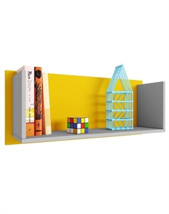 Полка книжная kids Mirum 5L 800, серая, жёлтая Polini