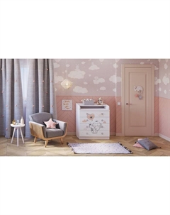 Комод 1580 «Слоник», цвет белый Фея