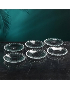 Набор стеклянных тарелок «Ягут», 6 шт, d=18.5 см, Иран Isfahan glass