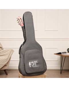 Чехол для гитары, премиум, серый, 105×44×14 см Music life