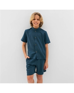 Комплект для мальчика (рубашка, шорты), синий, рост 146 см Minaku