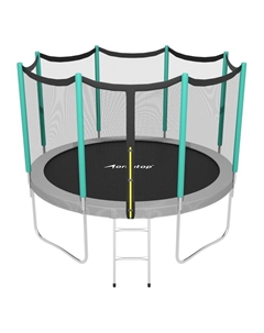 Батут, d=366 см, высота сетки 173 см, с лестницей, цвет серый/салатовый Onlytop