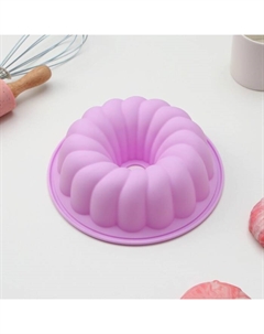 Форма для выпечки «Немецкий кекс. Завиток», силикон, 20×6 см, цвет розовый Доляна