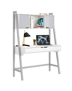 Стол письменный Kids Mirum 1446, с полкой, цвет белый-серый/двери серые Polini