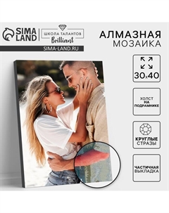 Алмазная мозаика с частичным заполнением на подрамнике «Пара на пляже», 30×40 см Школа талантов