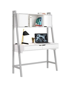 Стол письменный Kids Mirum 1446, с полкой, цвет белый-серый/двери белые Polini
