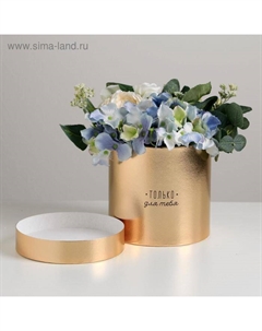 Коробка подарочная шляпная, упаковка, «Только для тебя», золотая, 15 х 15 х 15 см Дарите счастье