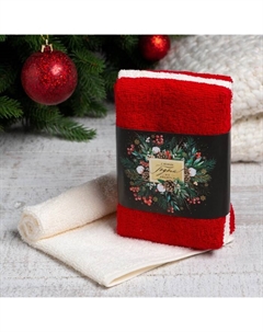 Набор новогодних махровых полотенец «. Всё сбудется» 30×30 см - 3 шт., хлопок 100% Этель