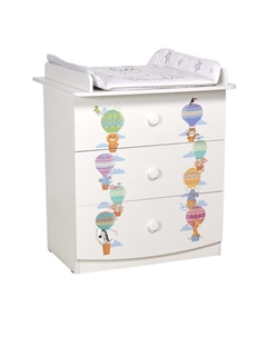 Комод 1380 «Воздушное приключение», с пеленальной рамой, цвет белый Фея
