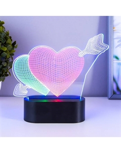 Светильник сенсорный "2 сердца" LED USB (90см) от батареек 3xАА черный 18х5,5х18 см Risalux