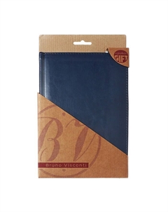 Ежедневник недатированный А5+, 136 листов SIDNEY NEBRASKA, твёрдая обложка, искусственная кожа, ляссе, серебряный обрез, блок 70 г/м2, синий Альт