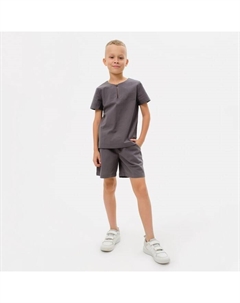 Комплект для мальчика (рубашка, шорты) : Cotton Collection серый, рост 158 см Minaku