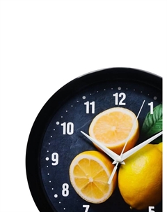 Часы настенные "Лимоны", чёрный обод, 28х28 см Соломон