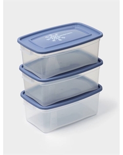 Набор контейнеров для заморозки продуктов «Морозко», 1 л, 3 шт., пластик, крышки МИКС Полимербыт