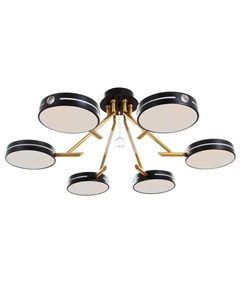 Люстра «Антеко» 6х LED 156 Вт 3000-6000К черно-золотой 87×87×27 см Bayerlux