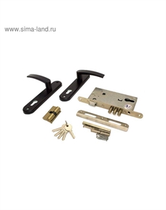 Замок врезной ЗВ 4-3, с ручкой, черный Border