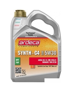 Моторное масло SYNTH-C4 5W-30 5л Ardeca