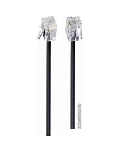 Кабель TC6P4C-2M-BK RJ11 - RJ11 (2 м, черный) Cablexpert