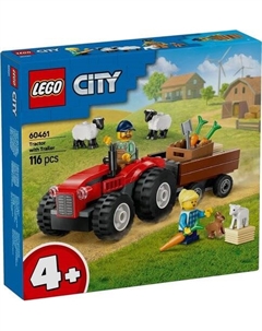 Конструктор City 60461 Красный фермерский трактор с прицепом и овцами Lego