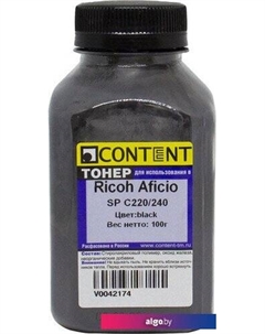 Тонер для Ricoh Aficio SP C220/240 (черный) 100 г Content